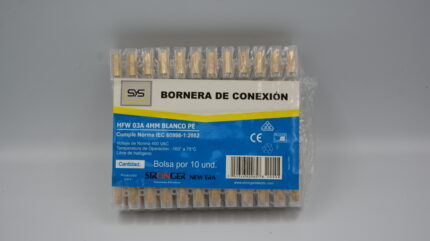 BORNERA T/REGLETA PVC TRANSPARENTE  3A 04MM  PAQX10UND