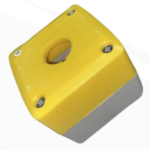 BASE PARA CONTROL PUSH BUTTON 1 HUECO  AMARILLO/GRIS