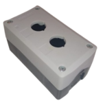 BASE PARA CONTROL PUSH BUTTON 2 HUECOS  TODO GRIS