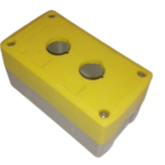 BASE PARA CONTROL PUSH BUTTON 2 HUECOS  AMARILLO/GRIS