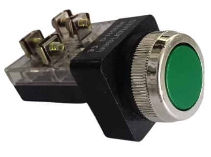 PULSADOR VERDE NC+NA 30MM  CAJAX10UND