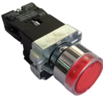 PULSADOR LUMINOSO ROJO 22MM CAJAX10UND