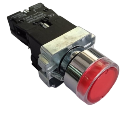 PULSADOR LUMINOSO ROJO 22MM CAJAX10UND