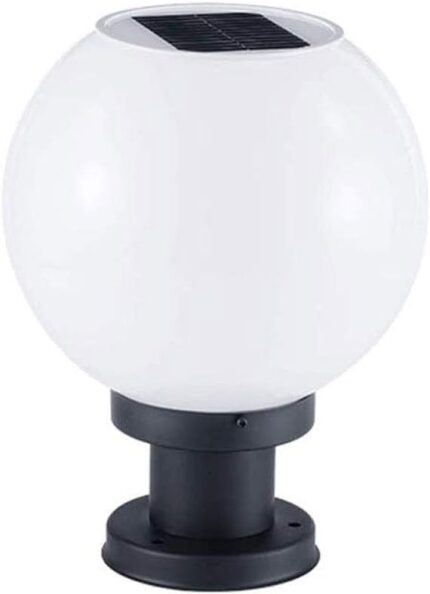 FAROLA DECORATIVA TIPO GLOBO O ESFERA BLANCA DIAMETRO 250MM SOLAR 5W 6.5K