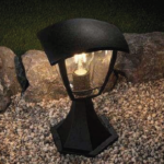 FAROLA DE PISO LED COLOR NEGRO  INCLUYE FOCO 12W 4K  ST64 VINTAGE