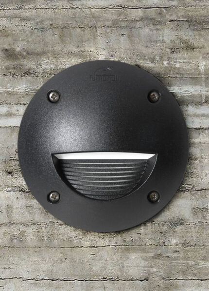 LUMINARIA DE PISO RECESADO 3W 4K  IP67 IK10 COLOR NEGRO MODELO LETI100ROUNDST IDEAL PARA ALTO TRANSITO BASE CIRCULAR CUBIERTO