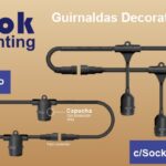 GUIRNALDA 10METROS 20 SOCKETS CABLE VULCANIZADO TIPO SOCKET COLGANTE  (NO INCLUYE FOCOS)