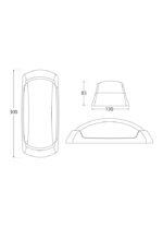 TORTUGA O APLIQUE DE PARED LED IP66 COLOR NEGRO MODELO FRANCY NO INCLUYE  FOCO - Imagen 2