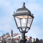 FAROLA ORNAMENTAL PIETRO NEGRO MATE CON FOCO LED E27 60W 3K