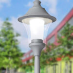 FAROLA MODERNA REMO400 NEGRO MATE CON FOCO LED E27 50W 4K