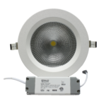 DOWLIGHT LED TIPO COB CON VIDRIO AL RAZ 30W 6.5K  PROFESIONAL FACTOR 0.9