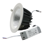DOWLIGHT LED TIPO COB CON VIDRIO AL RAZ 10W 3K  PROFESIONAL FACTOR 0.9