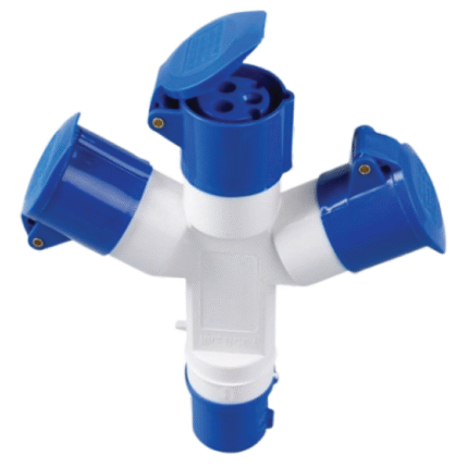 SOCKET MULTIPLE IND 2P+E 16A 220V (PULPO DE 4) Y+1   USO PESADO  IP44