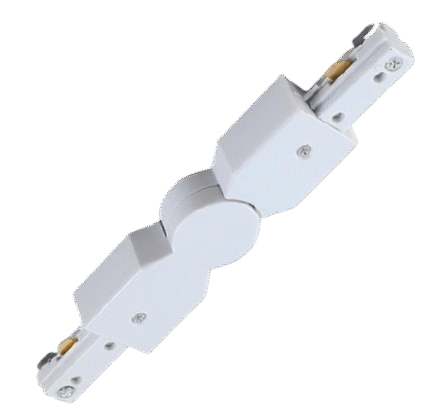 ANGULO ARTICULADO PARA RIEL DE SPOTLIGHT BLANCO 3 HILOS 3P+TIERRA